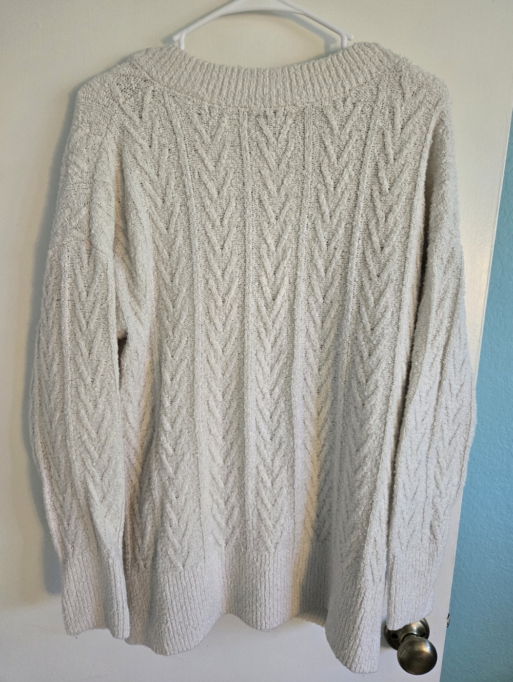 Pink Rose White Knit Lounge Sweater Size XL - Picture 4 of 4